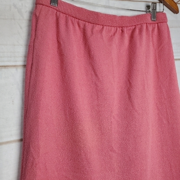 Vintage 70s Dalton Terry Cloth Pink Midi A-Line Elastic Waist Skirt Size 12 - Picture 2 of 9